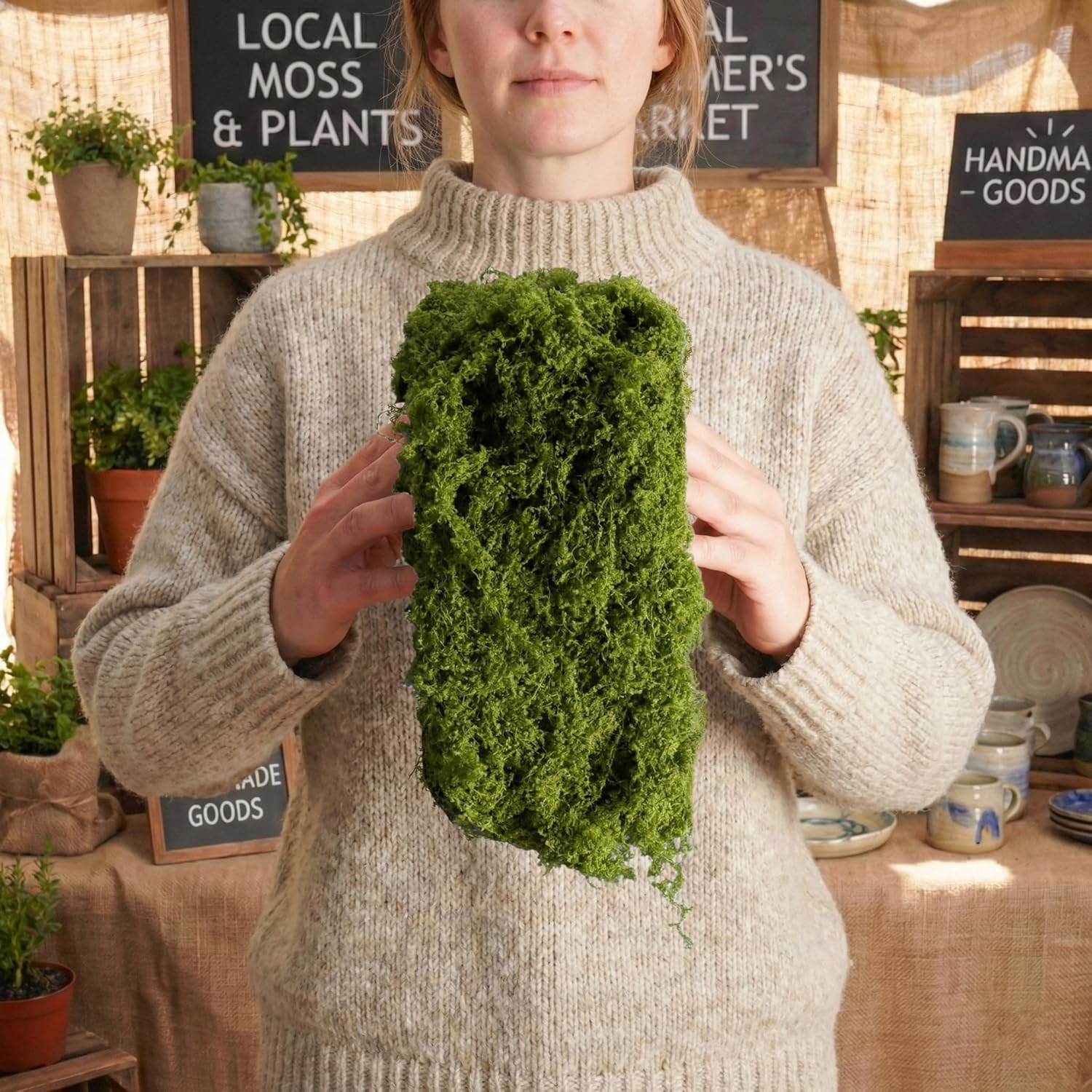Alas Meja Lumut Buatan Hijau T - Sphagnum Moss Dry ulasan dan harga