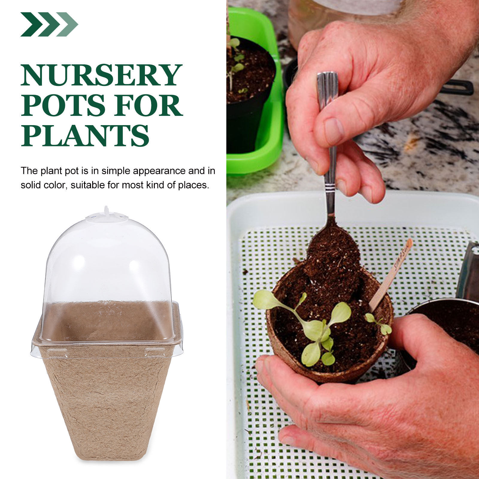 10Pcs Kit Pot Bibit Biodegrada - Humidity Dome Kit ulasan dan harga